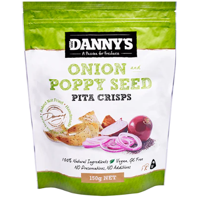 Danny's Onion & Poppyseed Pita Crisps 150g