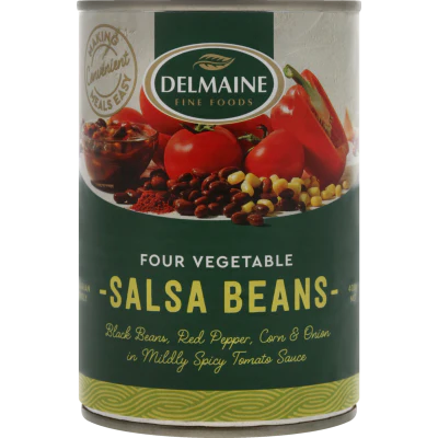 Delmaine Four Vegetable Salsa Beans 400g