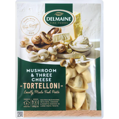 Delmaine Mushroom & Three Cheese Tortelloni Pasta 300g
