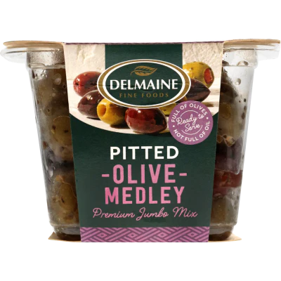 Delmaine Pitted Olive Medley Premium Jumbo Mix 180g