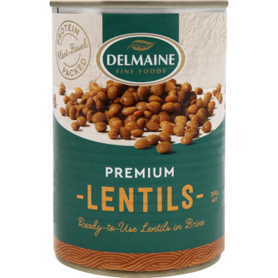 Delmaine Premium Lentils In Brine 390g