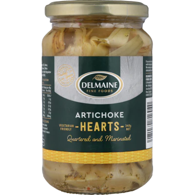 Delmaine Quartered & Marinated Artichoke Hearts 340g