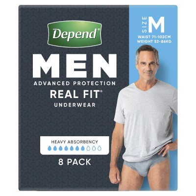 Depend Real Fit Incontinence Underwear Men Medium 8pk
