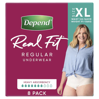 Depend Real Fit  Incontinence Underwear Regular Women Extra Large 8pk