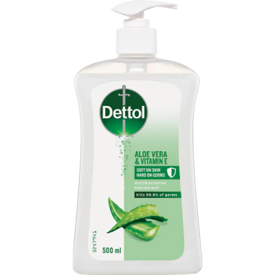 Dettol Aloe Vera & Vitamin E Antibacterial Liquid Hand Wash 500ml