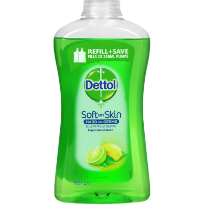 Dettol Antibacterial Lemon & Lime Liquid Hand Wash Refill 500ml