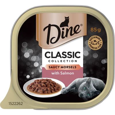 Dine Classic Collection Saucy Morsels with Salmon Wet Cat Food 85g