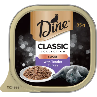 Dine Classic Collection Slices with Tender Turkey Wet Cat Food 85g