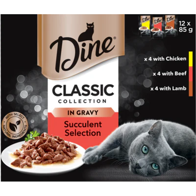 Dine Classic Collection Succelent Selection In Gravy Cat Food 12 X 85g