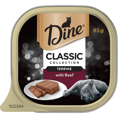 Dine Classic Collection Terrine with Tender Beef Wet Cat Food 85g