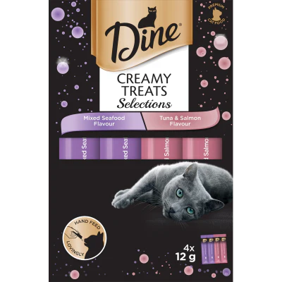 Dine Creamy Treats Seafood Selection Cat Treats 4pk