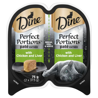 Dine Perfect Portions Cuts Pate Entree With Chicken And Liver Wet Cat Food 75g