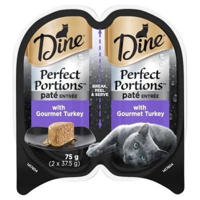 Dine Perfect Portions Pate Entree With Gourmet Turkey Wet Cat Food 75g