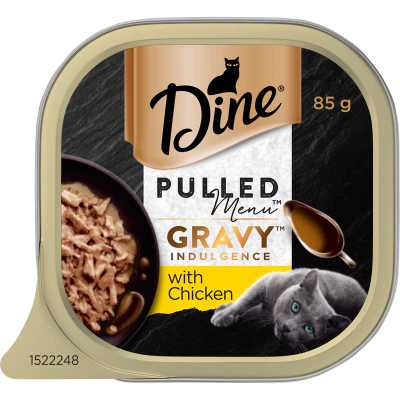 Dine Pulled Menu Gravy Indulgence With Chicken Wet Cat Food 85g