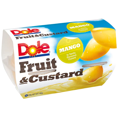 Dole Fruit & Custard Mango In Vanilla Custard 4 x 123g