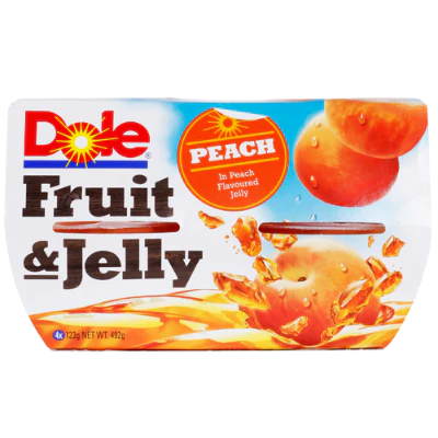 Dole Fruit & Jelly Peach Flavoured Jelly 4pk