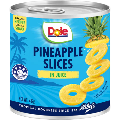 Dole Pineapple Slices In Juice 432g