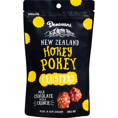 Donovans Milk Chocolate Hokey Pokey Clusters 150g