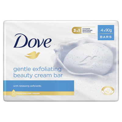 Dove Gentle Exfoliating Beauty Cream Bar 4 x 90g