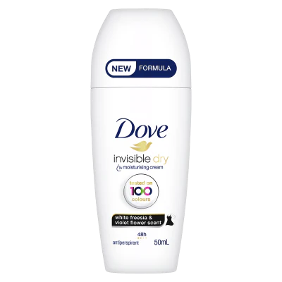 Dove Invisible Dry White Freesia & Violet Flower Scent 48Hr Antiperspirant Roll On 50ml
