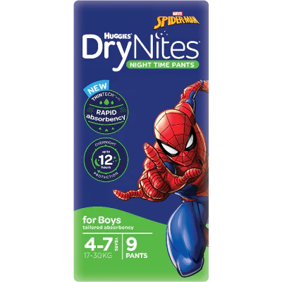 Dry Nites Night Time Pants for Boys 4-7 Years 17-30kg 9pk