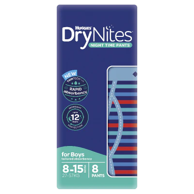 Dry Nites Night Time Pants for Boys 8-15 Years 27-57kg 8pk