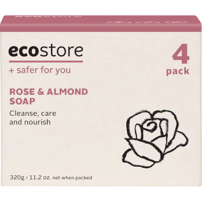 Ecostore Rose & Almond Oil Soap 4 x 80g