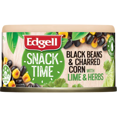 Edgell Snack Time Black Beans & Charred Corn With Lime & Herbs 70g