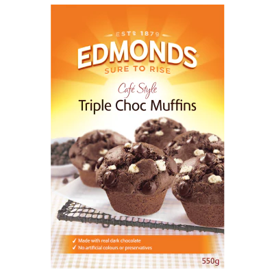 Edmonds Cafe Style Triple Choc Muffins Mix 550g