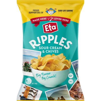 Eta Ripple Cut Sour Cream & Chives Potato Chips 150g