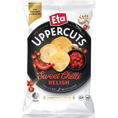 Eta Uppercuts Sweet Chilli Relish Potato Chips 140g