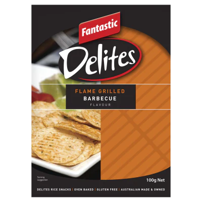 Fantastic Delites Flamed Grilled Barbecue Rice Snacks 100g