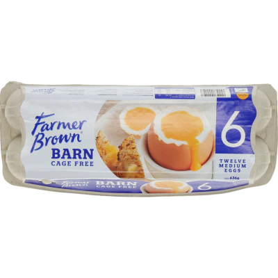 Farmer Brown Cage-Free Barn Size 6 Eggs 12pk