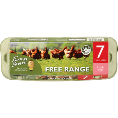 Farmer Brown Free Range Large Size 7 Eggs 12pk