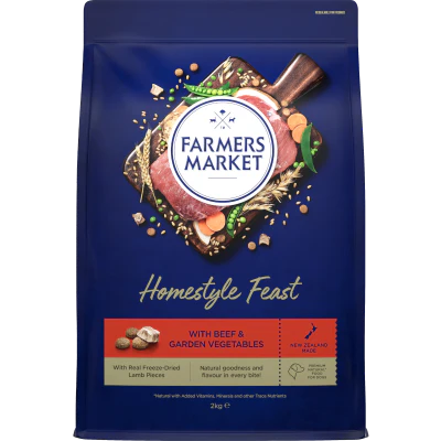 Farmers Market Homestyle Feast With Beef & Garden Vegetables Adult Dry Dog Food 2KG