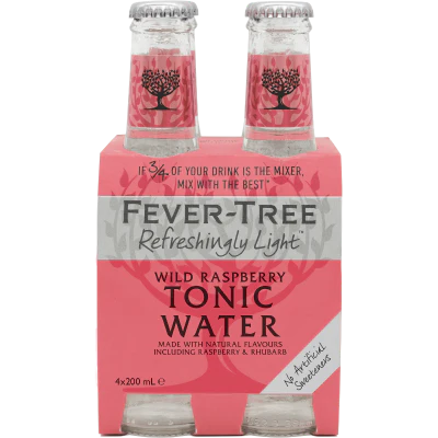 Fever Tree Light Wild Raspberry Tonic Water 4 x 200g