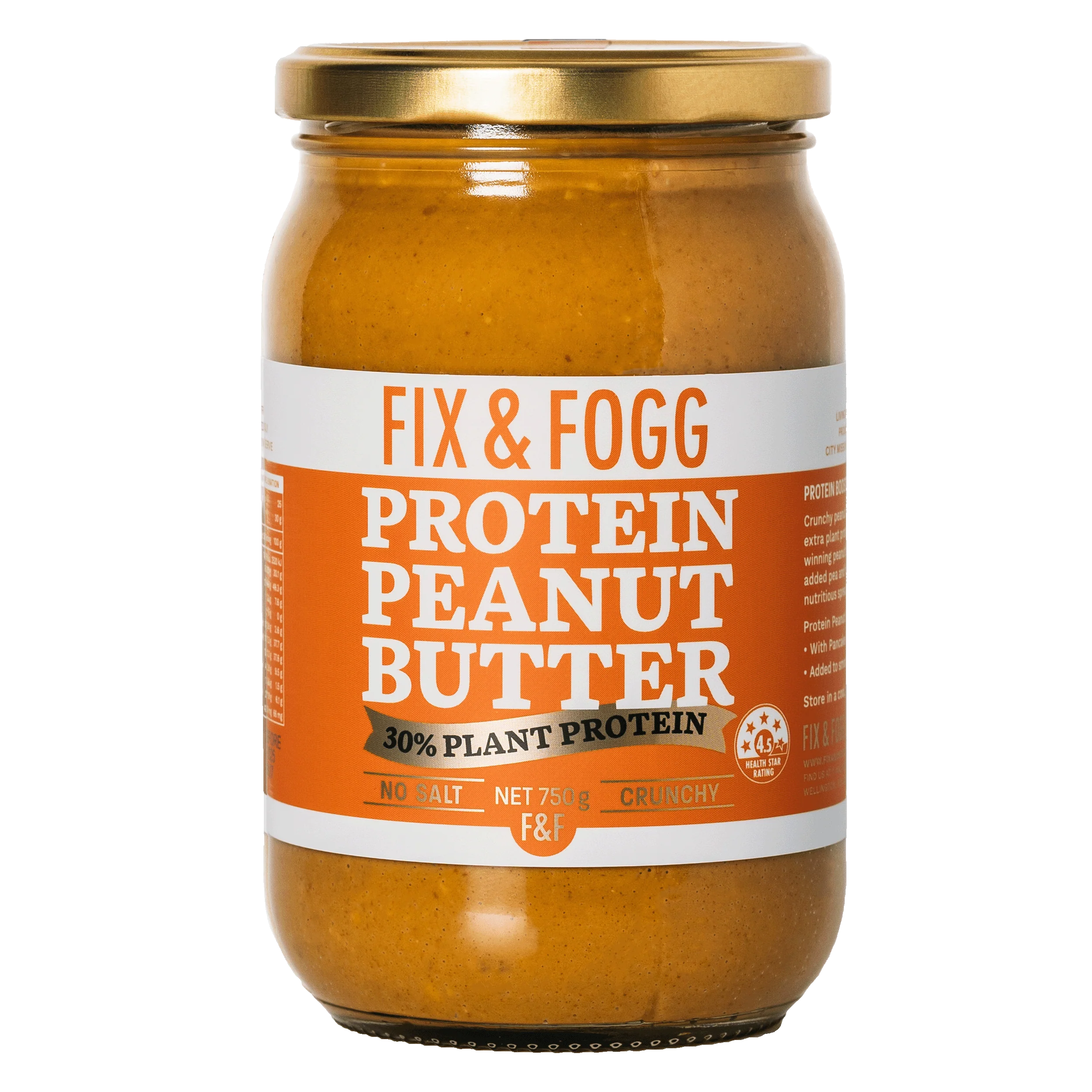Fix & Fogg Crunchy No Salt Protein Peanut Butter 750g