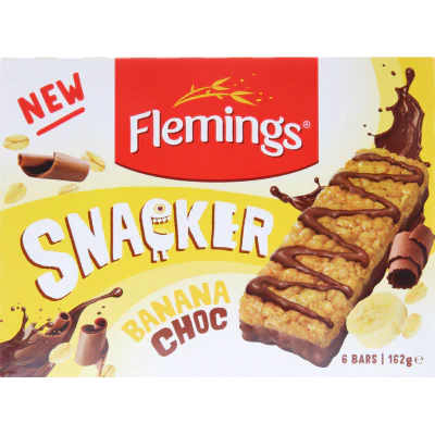 Flemings Banana Choc Snacker Bars 6 x 27g
