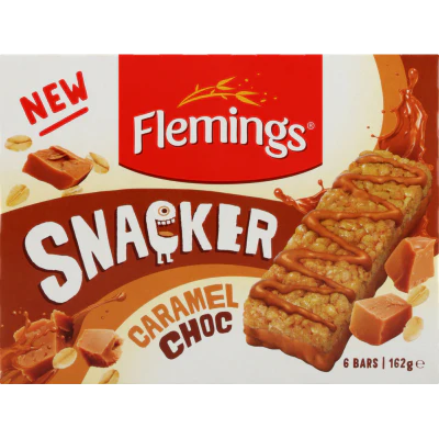 Flemings Caramel Choc Snacker Bars 6 x 27g