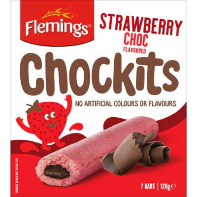 Flemings Strawberry Choc Flavoured Chockits Bars 126g