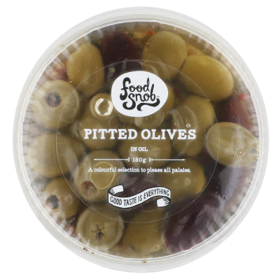 Food Snob Pitted Olives In Oil 180g