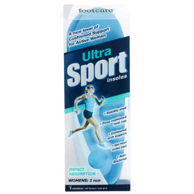 Footcare Ultra Sports Insoles Womans 1pk