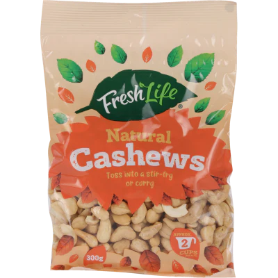 Fresh Life Natural Cashews 300g