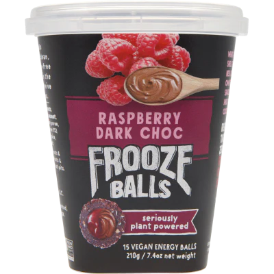 Frooze Balls Raspberry Dark Choc Plant Powered Vegan Energy Balls 210g