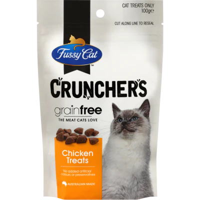 Fussy Cat Crunchers Grainfree Chicken Cat Treats 100g