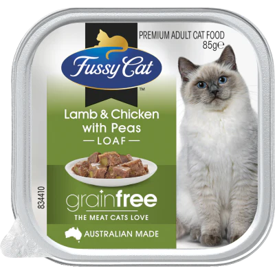 Fussy Cat Grainfree Lamb & Chicken With Peas Loaf Premium Adult Cat Food 85g