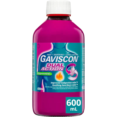 Gaviscon Dual Action Peppermint Heartburn & Indigestion Relief Liquid 600ml