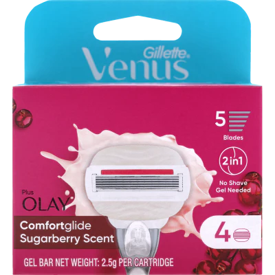 Gillette Venus With Olay Comfortglide Sugarberry Cartridges 4pk