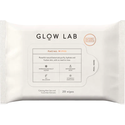 Glow Lab Aloe Vera & Cucumber Facial Wipes 20ea