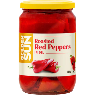 Golden Sun Roasted Red Peppers In Oil 680g